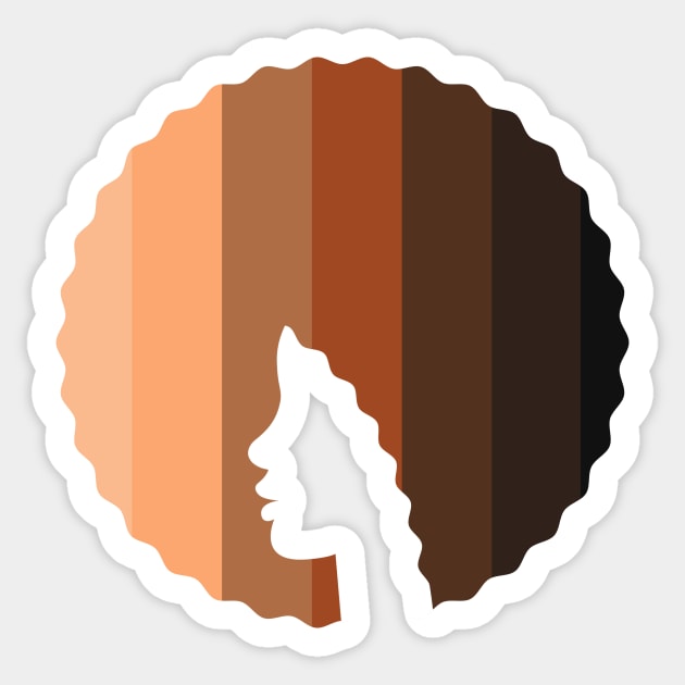 Afro Hair Woman with African Melanin Shades, Black History Sticker by logiamerch